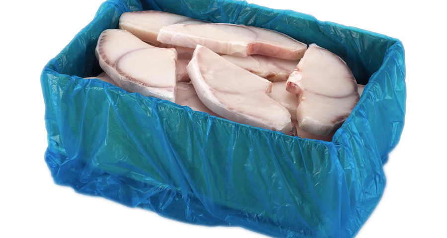 Rodaja de tintorera congelada caja